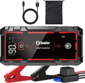 Soulor 8000A Jump Starter Car Battery Jumper with Jumper Cable & 3 Modes Flashlight 12V Digital Display Portable Power Bank