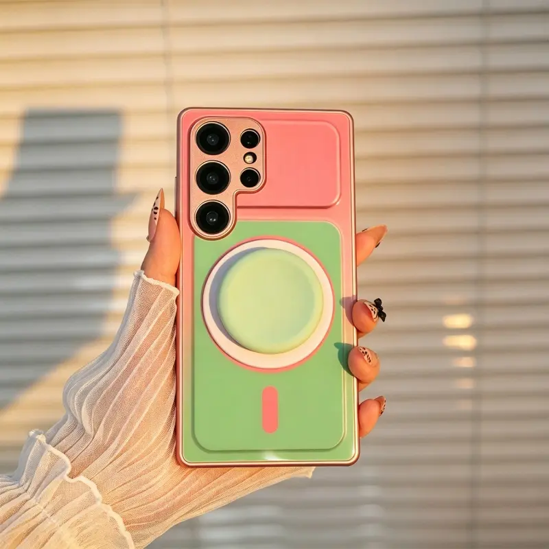 Dopamine Contrast Color Magnetic Phone Case, suitable for Samsung Galaxy S26 Ultra S25 Ultra S24 S23 S22 S21 S20，Newly Upgraded Magnetic Design, Full Lens Protection, Anti-Fall & Wear-Resistant, No Paint Peeling-XS9527