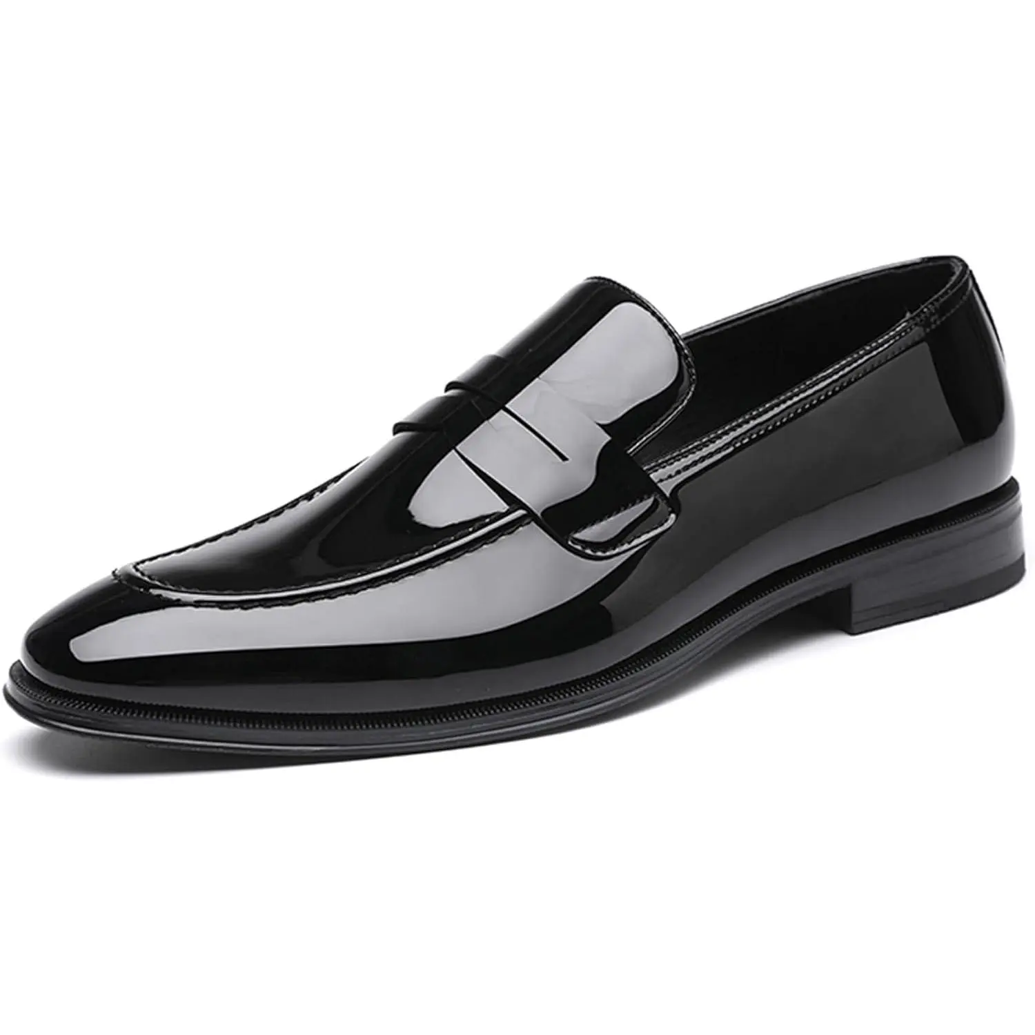 Mens Slip-On Penny Loafer Casual Dress Shoes Black Wedding Formal Work Pointed Toe Men Tuxedo Shoes