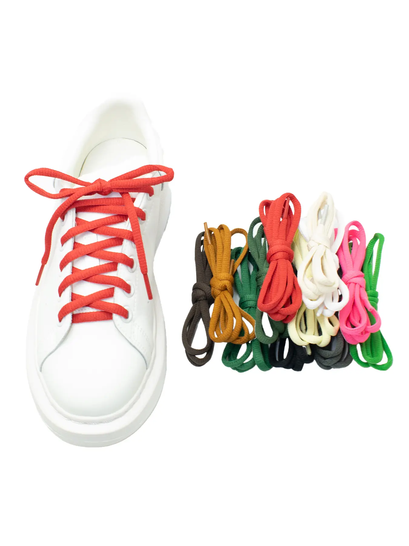 Double Pack Semi-Circular Oval 6mm Polyester Colorful Shoelaces, Upgraded Thickened Laces for Shoes, Sports Shoes, Durable and Stylish Shoe Accessories