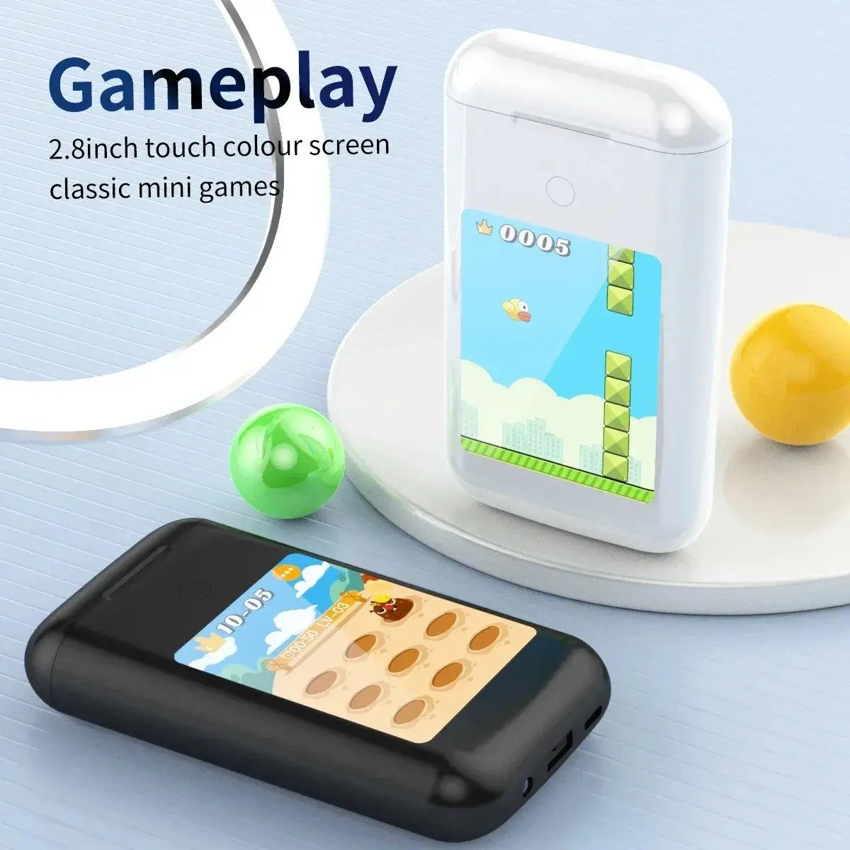 Multiple Function In Ear Bluetooth V5.3 Wireless Earphone Charging Case with 8000mAh Power Bank Touch Screen Flashlight & Noise Reduction