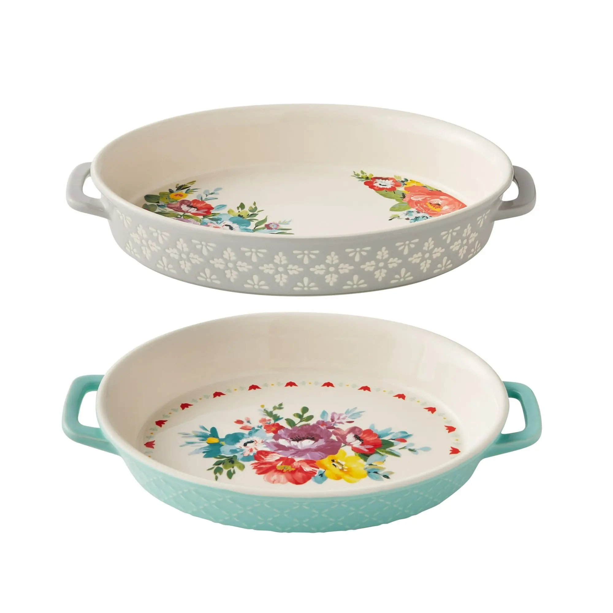 The Pioneer Woman Sweet Romance Blossoms 2-Piece Oval Ceramic Baking Dish