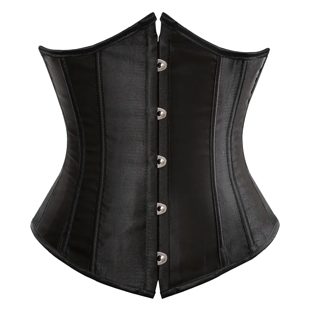 Underbust Corset for Women Satin Waist Trainer Boned Bustier Top Plus Size Cincher for Shaping Halloween Coaplay Costume