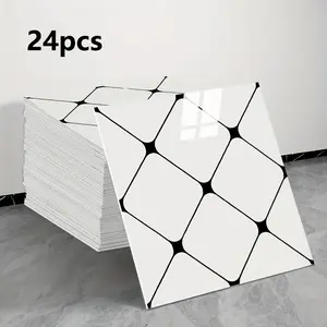 24 pieces of imitation marble-patterned, peel-and-stick soft panel for walls, PVC panel anti-collision wall pad, aluminum film base, self-adhesive waterproof vinyl wall sticker, rear guard wall sticker, for kitchen, bathroom, dining room and home decorati