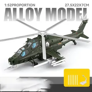 Armed Helicopter 1:52 Alloy Simulation Model, Detailed Scale Model Aircraft, Collectible Toy for Aviation Enthusiasts