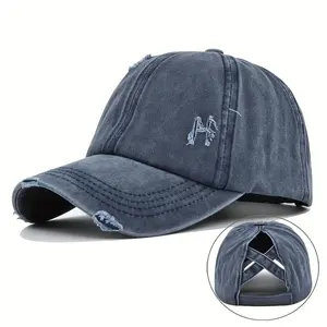 Women's Adjustable Baseball Cap - Lightweight Breathable Summer Hat with Sun Visor & Ponytail Design for Outdoor Sports Leisure Activities Fashionable Solid Color Sports Hat Fitted Cap