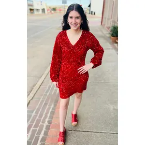 Taylor Red Sequin Dress