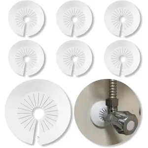 6 PCS Plumbing Cover Plates Plastic Escutcheon Plate Flange Pipe Covers for Bathroom (Apply to 1.18" to 2.16")