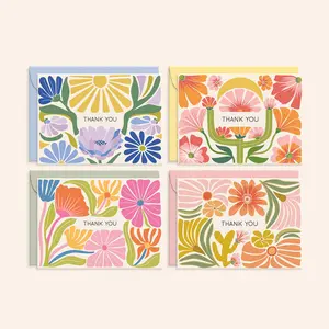 SWEETZER & ORANGE Thank You Cards with Envelopes Set of 24 - Blank Thank You Cards for Handwritten Messages with Color Envelopes to Mix & Match