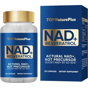NAD+ Supplement 1000mg – Organic Resveratrol for Energy Boost, Anti-Aging, DNA Repair, Brain & Cognitive Support, Max Absorption, 120 Capsules