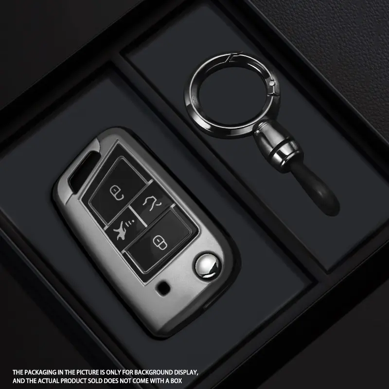4 Button Warrior Style Tpu Car Key Case Cover for Vw Golf 7 Mk7 Tiguan Mk2 Seat Ateca Leon Ibiza Skoda Octavia Fob, Durable and Stylish Protection Car Key Protector for Your Car Key, Car Key Accessory
