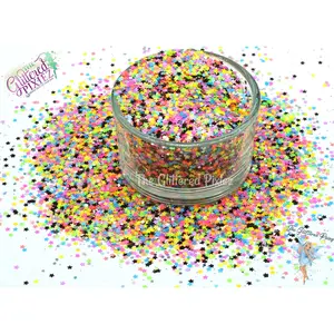 GLAM ROCK remix - Fun neon star glitter mix-  Loose Glitter for Nail art Hair Face Fun Body Tumblers Craft & Resin supply Freshie Glitter
