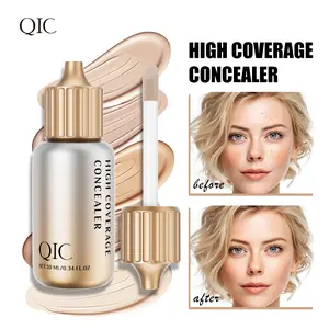 QIC High Coverage Concealer & Foundation - Long-Lasting, Waterproof, for Dark Circles, Acne, Tattoos & Scars