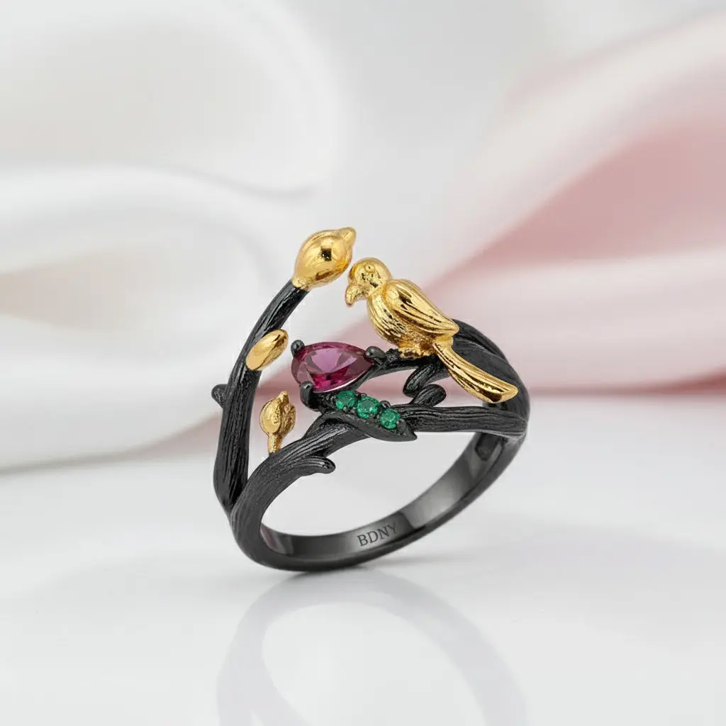 Handmade Adjustable Rhodolite Garnet Rings