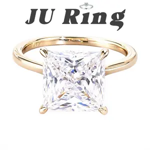 #17 D2  (Princess Cut ) 1-6 ct S925 Sterling Silver Lab-Grown Moissanite Main Ring Gifts for Women Engagement Stacks Ring