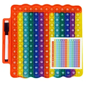 Multiplication Flash Cards Grade 3 Bouncing Stress Relief Toy Multiplication Bounce Cards Learning Educational Tool Educational Math Game Board Includes Marker Pen Multiplication Table 12×12 Math Addition Stress Relief Game Stress Relief Toy