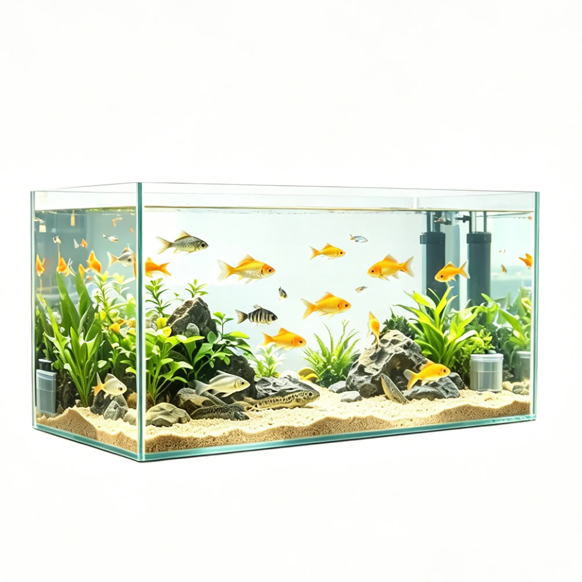 FixtureDisplays® Ultra Clear Glass Aquarium Tank 17.72 X 9.45 X 9.65 Inch, Approx. 7 Gallon, 1/4 Inch (6MM) Low Iron Glass Fish Tank, Crystal Clear, Durable Rimless Design for Home Office Aquascape 22202-7