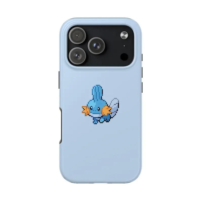 Mudkip Pixel Art Phone Case Gamer Gift, iPhone 17 16 15 14 13 12 11