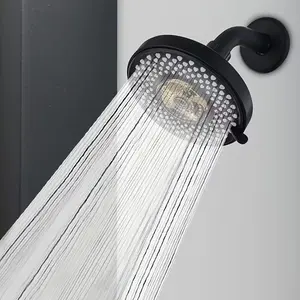 Turbo Boost Shower Head, Luxury Bathroom Shower Head, Turbocharged Shower Head, 2 Spray Modes, Compact Powerful, Plastic Material, Round Design, Modern Bath Accessory