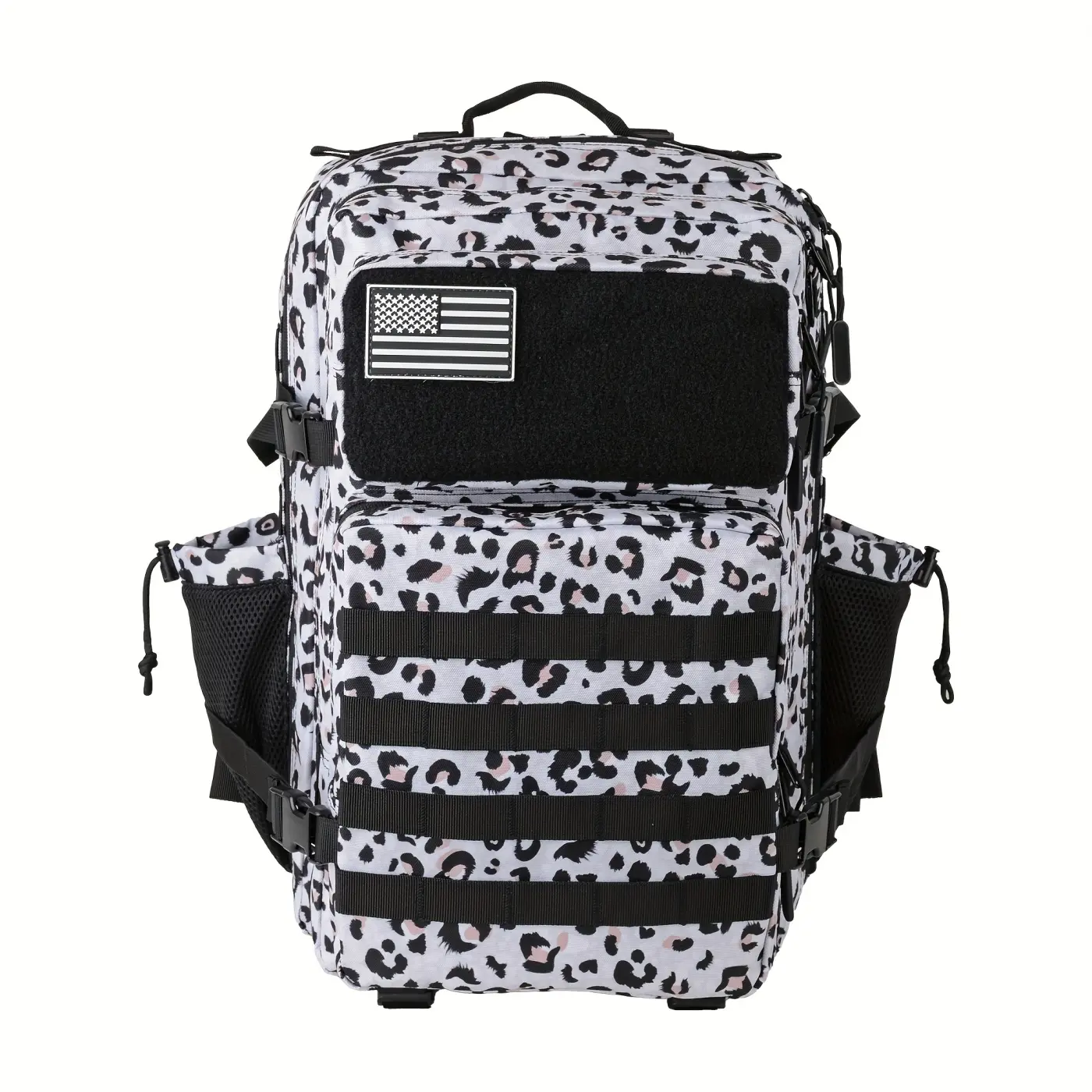 Tactical Backpack for Adults, 900d-oxford Fabric 3-Day Assault Rucksack with MOLLE System, 12''w x 20''h x 12''d Water-Resistant Heavy-Duty Shoulder Bag, All Seasons Black White Camo Bug Out Bag for Hiking