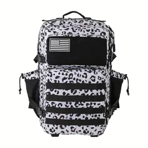 Tactical Backpack Large Day Backpack for Men Molle Army 3 Days Assault Pack Bug Out Bag Water Resistant and Heavy Duty Hiking Treeking Rucksack - Black and White