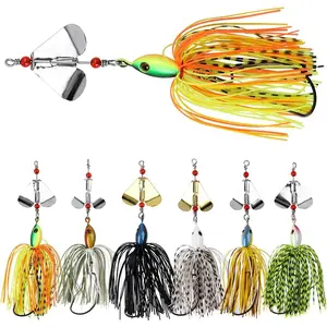 Spinnerbait Fishing Lure Kit – 6pcs Multicolor Metal Buzzbaits & Swim Jigs for Bass, Trout & Salmon, Freshwater/Saltwater