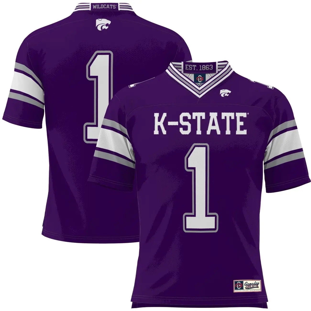 #1 Kansas State Unisex Athletic Fan Shirt Breathable Game Day Apparel GameDay Greats Football Jersey - Purple