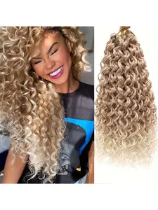 Gogo Curly Crochet Hair Ocean Wave 24 Inch Water Ripple Crochet Hair, 6 Pack Women Beach Curl Hairstyle Gradient Synthetic Extensions, Synthetic Wavy Hair