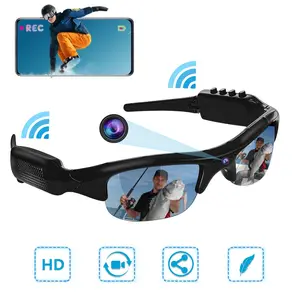 HD Wearable Smart Glasses Camera, Outdoor Sports DV Camera, Video Glasses, Intelligent WiFi Glasses, Wireless Smart Glasses, Smart Eyewear, Car DVR Camera, Suitable for Sports Cycling Skiing Photography and Video Recording