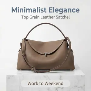 Sweden's Niche TOTEME 2026 Spring & Summer New Fashion Light Luxury Shoulder Bag - Soft Commuter Tote with Adjustable Strap, Detachable Sash, and Cotton Lining - Available in Deep
