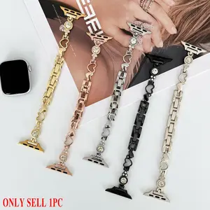 Rhinestone Decor Watch Band, Fashionable for Women & Girls, Trendy All-match & Exquisite Watch Band for Birthday Gift, Smart Watch Straps