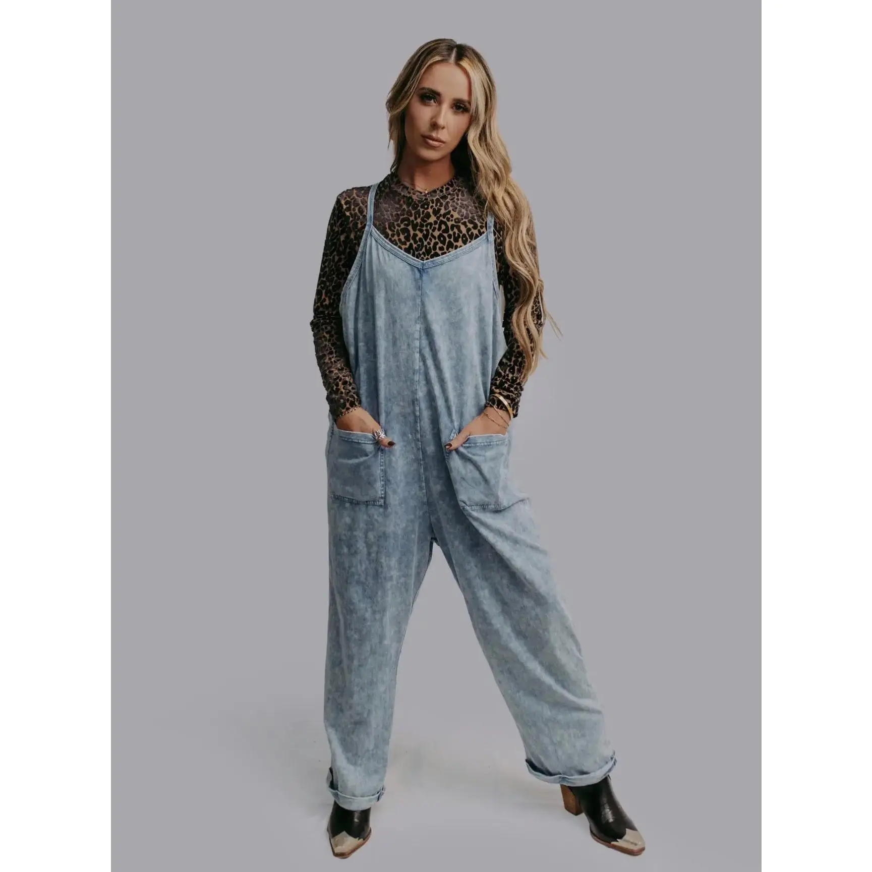 Acid Wash Jumpsuit