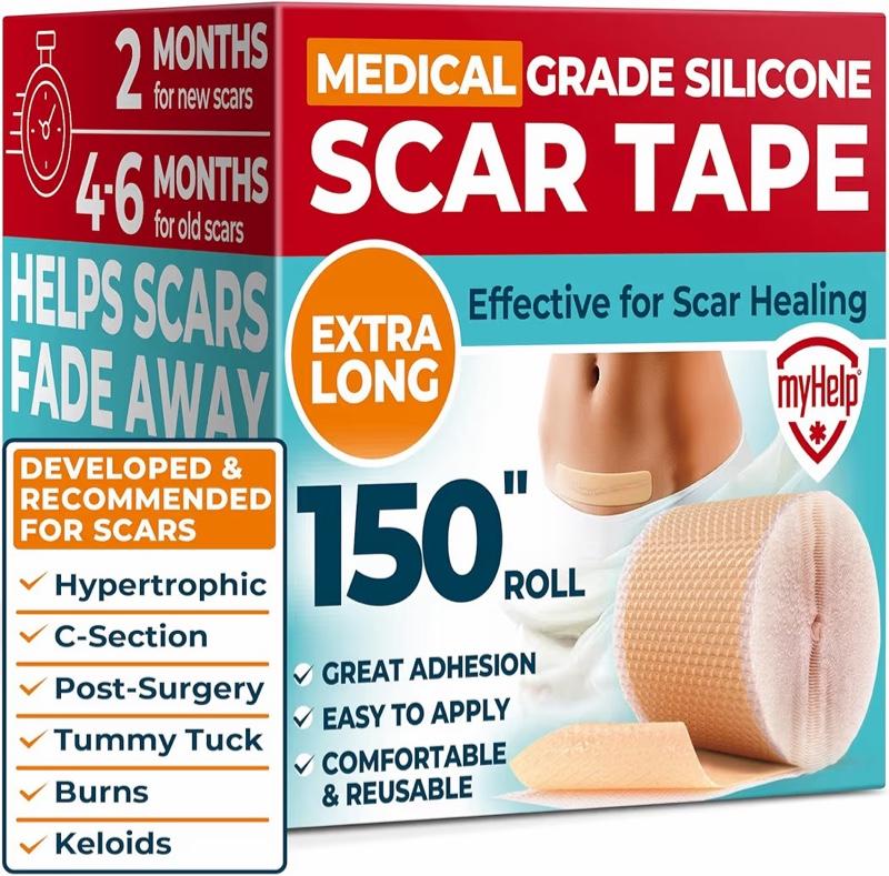 Medical Grade Silicone Scar Tape - 1.6”x150” - Visible Difference on Keloid &...