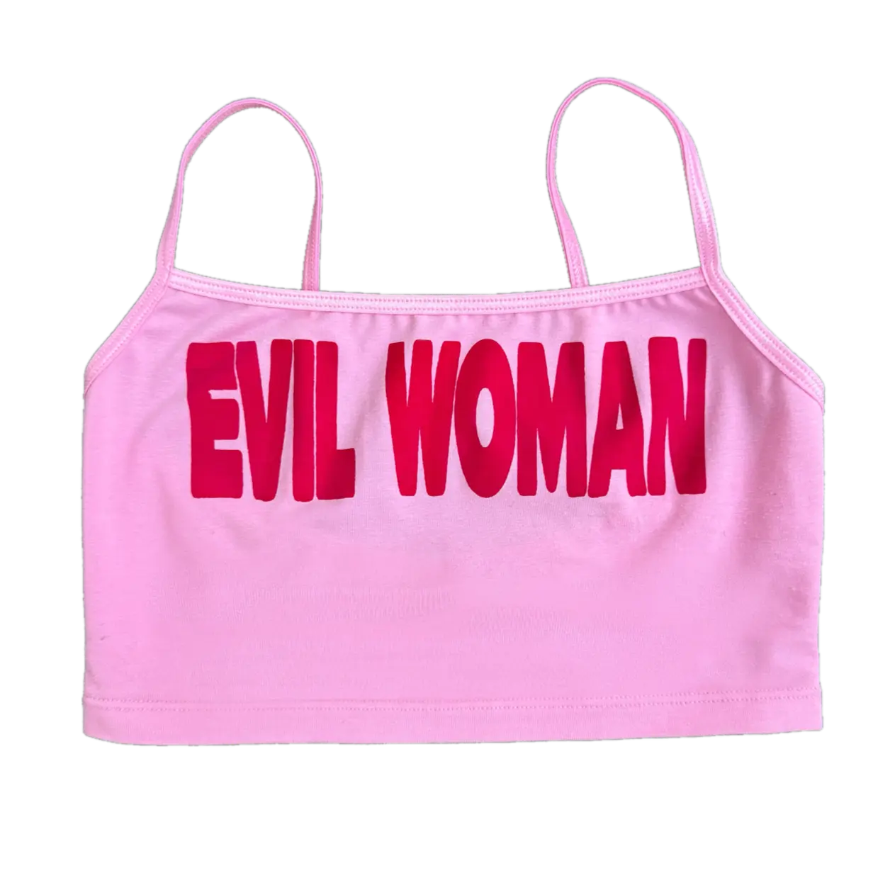 EVIL WOMAN MICRO TANK HOT PINK Strappy Cute Summer Coquette Girly Tank top