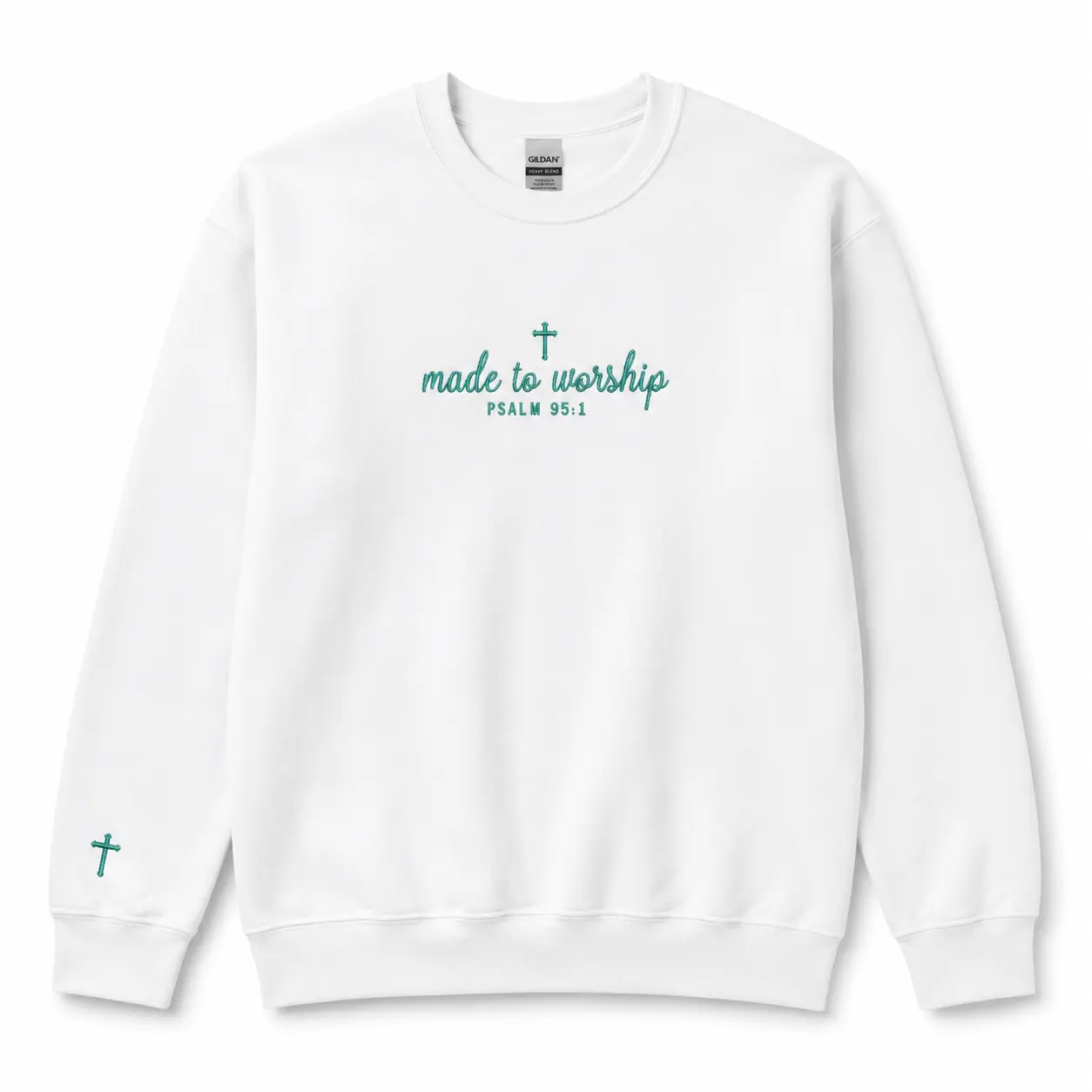 Embroidered Made To Worship Sweatshirt, Psalm 95:1 Christian Faith Crewneck, Bible Verse Religious Apparel, Church Gift