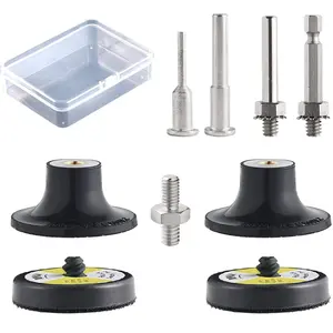 9 Pack 2 Inch Versatile Die Grinder Attachment Kit Twist on Pad Holders, with 1/8" and 1/4" Shanks Die Grinder Accessories Suitable for Drill Grinder Rotary Tools