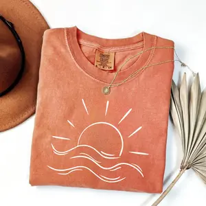 Comfort Colors Sun T-shirt, Sunshine Tee Shirt, Summer Shirt, Beach Shirts, Summer Positive Vibes Shirt, Gift For Her, Shirts For Women