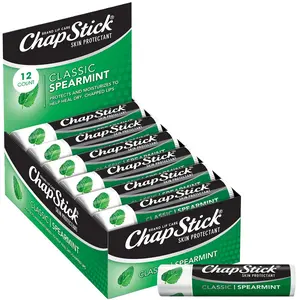ChapStick Classic Spearmint Lip Balm (12 Sticks), Stocking Stuffer