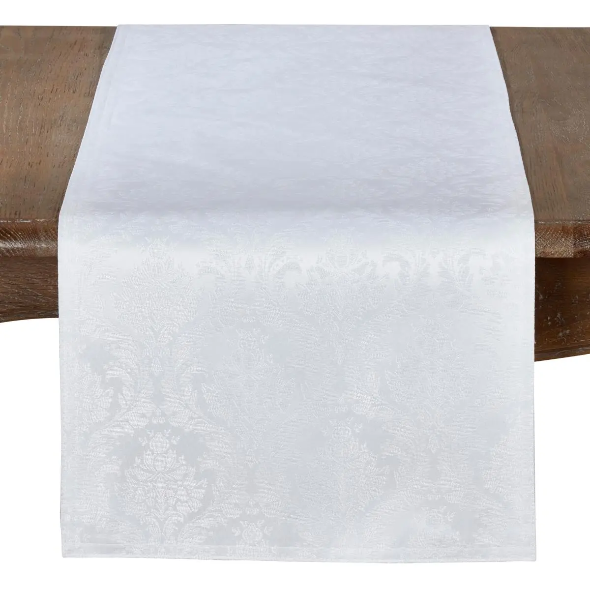 SARO 6115.W16108B Table Runner with Damask Design