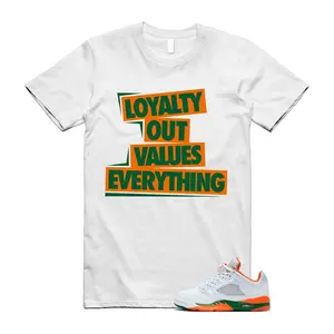 5 Miami Hurricanes Brilliant Orange Pine Green White T Shirt Match LOVE