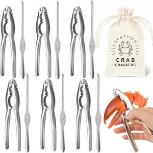 12 count Lobster Crackers and Picks Set, Crab  Cracker Tools, Stainless Steel Seafood Crackers & Forks Nut Cracker Set