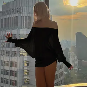 Women's Off The Shoulder Ruched Party Dress Sheer Long Sleeve Mini Dress Elegant Bodycon Dresses for Spring Fall Womenswear