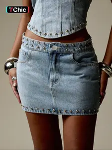 Women's New Denim Short Skirt, Elastic Comfortable Spring Summer Trendy Design, Slim-Fitting Fashion Casual Wear