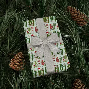 Six Seven Christmas Funny Wrapping Paper, Viral Trend Gift Wrap For Kids, Meme Christmas Wrapping Paper, Six Seven Themed Gift Wrap For Kids - cms10281