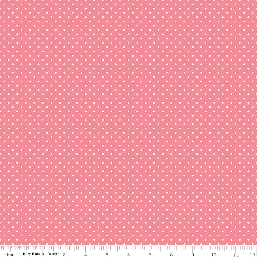 Swiss Dots – Sugar Pink – Riley Blake Designs – Quilting Cotton Fabric (FQ, HY or Yard)