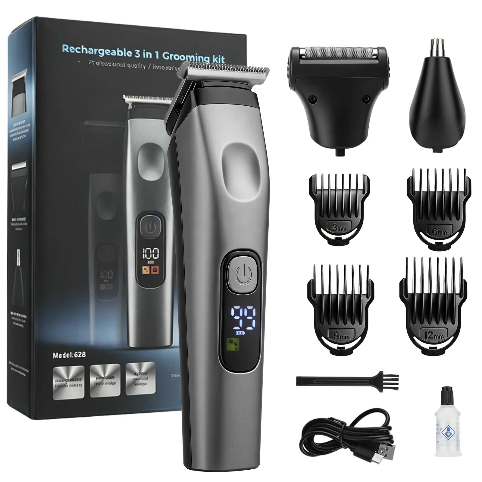 All-in-One Mens Grooming Kit, Cordless Electric Beard /Hair Shaver Trimmer for Beard Nose Face Hair Clipper, Multifunctional Razor for Whole Family,  Ideal Present for Men