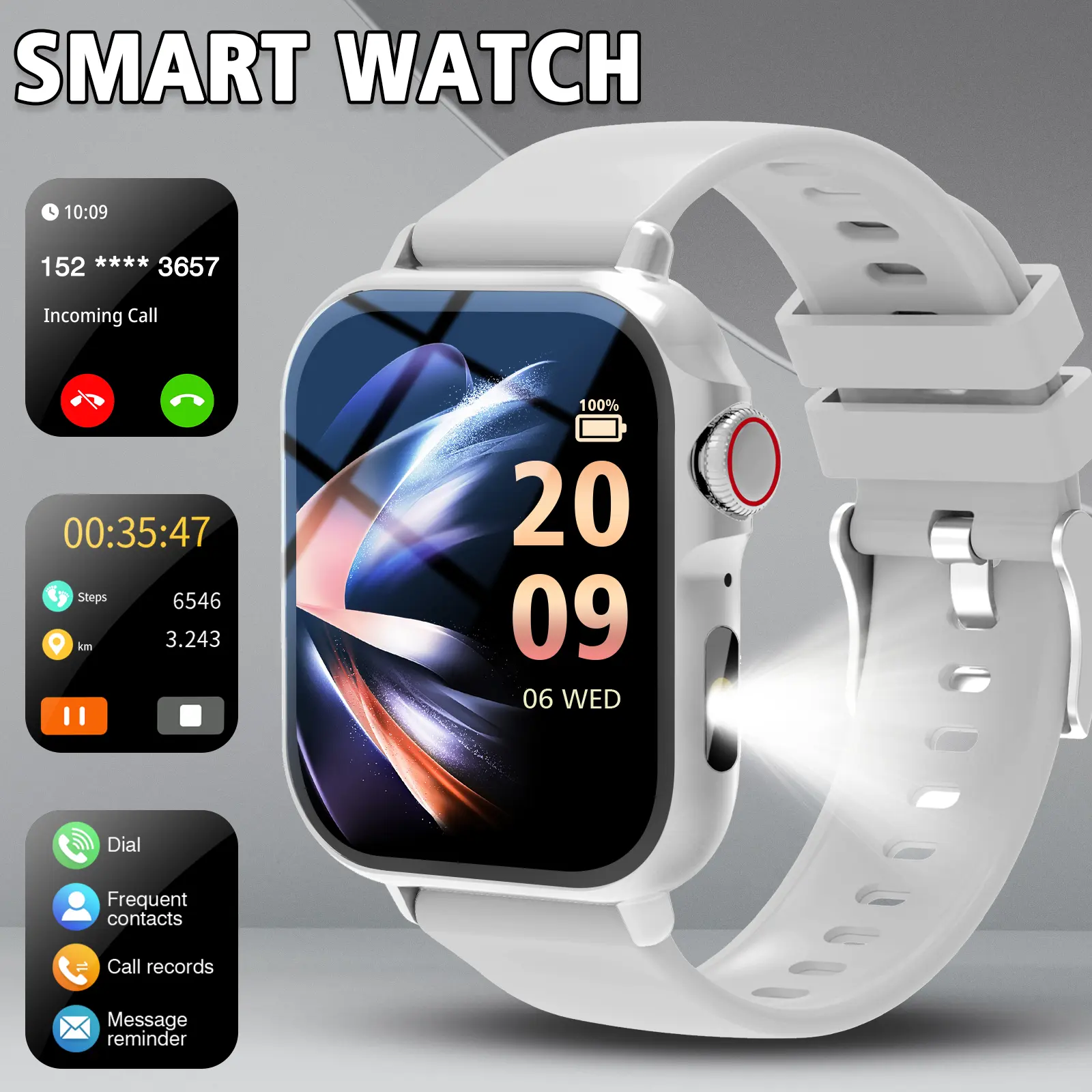 Multifunctional Smartwatch with Call Functionality, Camera Control, Multiple Workout Modes, and Various Watch Faces for Phones & Electronics Wearable Devices, Multi-Functional Smart Watch for iPhone Android Phones