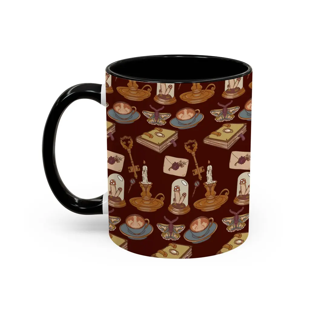 Stylish Ceramic Funny Mushrooms Academia Pattern Coffee Mug - Beverage Cup for Daily Drink Use - scs14954