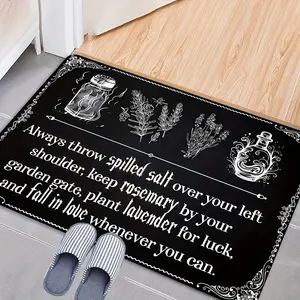 1pc Witch's Poison Welcome Mat Odd-Taste Gothic Welcome Mat Suitable for Kitchen Bedroom Living Room Floor Mat Porch Decorative Carpet Home Decoration