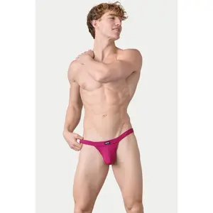 RIBBED Tanga Briefs - Raspberry